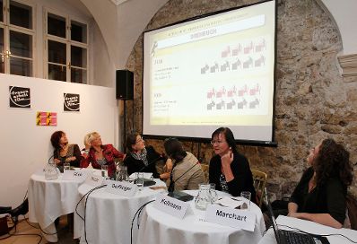 Am 23. September 2010 er&ouml;ffnete Frauenministerin Gabriele Heinisch-Hosek die Podiumsdiskussion &quot;Frauen-Arbeit-Film&quot; im Palais Porcia.