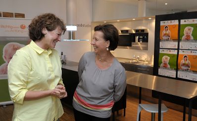 Am 20. August 2013 besuchte Frauenministerin Gabriele Heinisch-Hosek (im Bild) den Workshop der Wiener Gebietskrankenkasse &bdquo;Richtig essen von Anfang an&ldquo;.