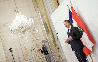 Am 19. J&auml;nner 2021 fand der Sozialpartnergipfel statt. Im Bild der Pr&auml;sident der Industriellenvereinigung Georg Knill.