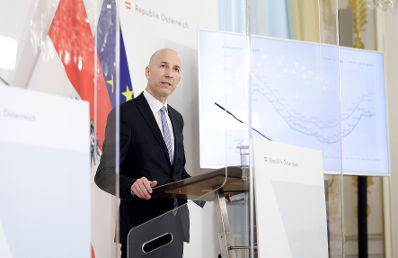 Am 26. J&auml;nner 2021 fand eine Pressekonferenz zur aktuellen Lage am Arbeitsmarkt statt. Im Bild Bundesminister Martin Kocher.