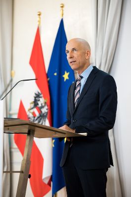 Am 1. September 2021 fand eine Pressekonferenz zur aktuellen Lage am Arbeitsmarkt statt. Im Bild Bundesminister Martin Kocher.