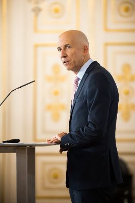 Am 28. September 2021 fand eine Pressekonferenz zur aktuellen Lage am Arbeitsmarkt statt. Im Bild Bundesminister Martin Kocher.