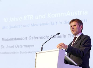 Am 14. Juni 2011 hielt Staatssekret&auml;r Josef Ostermayer die Er&ouml;ffnungsrede bei der Veranstaltung 10 Jahre RTR (Rundfunk &amp; Telekom Regulierungs-GmbH) und KommAustria zu &quot;Mit Qualit&auml;t und Medienvielfalt in die Zukunft&quot; im MuseumsQuartier Wien.