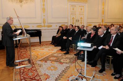 Am 13. J&auml;nner 2011 fand im Bundeskanzleramt eine Gedenkveranstaltung f&uuml;r den Widerstandsk&auml;mpfer und Mitbegr&uuml;nder des Mauthausen Komitees Hans Mar&scaron;&aacute;lek statt. Im Bild Pr&auml;sident des Comit&eacute; International de Mauthausen, Dusan Stefancic.