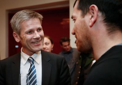 Kanzleramtsminister Josef Ostermayer am 13. Februar 2014 bei einem Empfang zu Ehren der &ouml;sterreichischen Filmemacher bei der Berlinale 2014 in der &Ouml;sterreichischen Botschaft in Berlin.