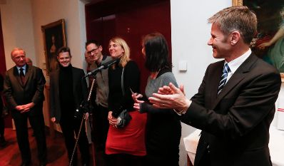 Kanzleramtsminister Josef Ostermayer am 13. Februar 2014 bei einem Empfang zu Ehren der &ouml;sterreichischen Filmemacher bei der Berlinale 2014 in der &Ouml;sterreichischen Botschaft in Berlin.