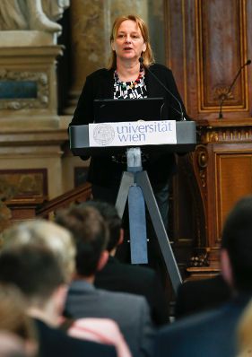 Am 26. M&auml;rz 2014 er&ouml;ffnete Kanzleramtsminister Josef Ostermayer die Bundes-PersonalleiterInnen-Tagung in der Universit&auml;t Wien. Im Bild Ursula Rosenbichler (BKA).