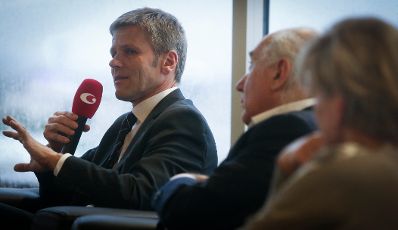 Am 7. Mai 2014 nahm Kunst- und Kulturminister Josef Ostermayer (im Bild) am 2. Casinos Austria Kultur Talk &bdquo;F&uuml;r die Kunst zu leben, von der Kunst zu leben&ldquo; im Justizcafe teil.