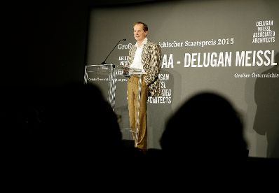 Am 8. Oktober 2015 lud Kunst- und Kulturminister Josef Ostermayer zur Verleihung des Gro&szlig;en &Ouml;sterreichischen Staatspreises 2015 an Elke Delugan-Meissl und Roman Delugan im Gartenbaukino ein.