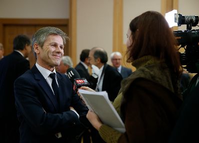 Am 24. November 2015 hielten Kunst -und Kulturminister Josef Ostermayer (im Bild) und Staatssekr&auml;terin Sonja Ste&szlig;l Gru&szlig;worte bei der Buchpr&auml;sentation &quot;Der Zukuntsfonds &Ouml;sterreich - Entstehung, Entwicklung und Bedeutung&quot; in der Diplomatischen Akademie Wien.