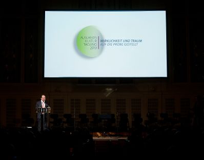 Am 02. September 2019 nahm Bundesminister Alexander Schallenberg (im Bild) an der Er&ouml;ffnung der Auslandskulturtagung teil.