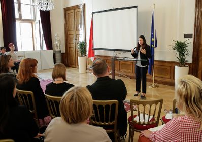 Am 11. September 2019 nahm Bundesministerin Ines Stilling (im Bild) an der Veranstaltung &bdquo;Arbeitsgruppe zu diversit&auml;tsgerechter Sprache&ldquo; teil.