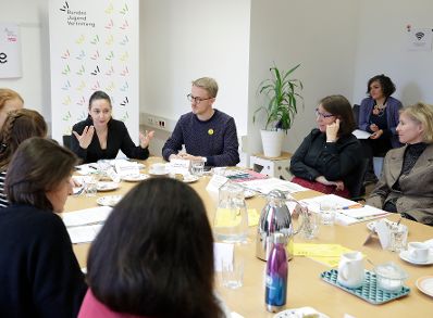 Am 14. November 2019 traf Bundesministerin Ines Stilling anl&auml;sslich des 30-j&auml;hrigen Jubil&auml;ums der UNO-Kinderrechtekonvention zu einem Austausch mit der Bundesjugendvertretung sowie dem Netzwerk Kinderrechte zusammen.