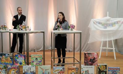 Am 15. November 2019 er&ouml;ffnete Bundesministerin Ines Stilling das Wiener Spielefest im Austria Center Vienna.