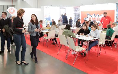 Am 15. November 2019 er&ouml;ffnete Bundesministerin Ines Stilling das Wiener Spielefest im Austria Center Vienna.