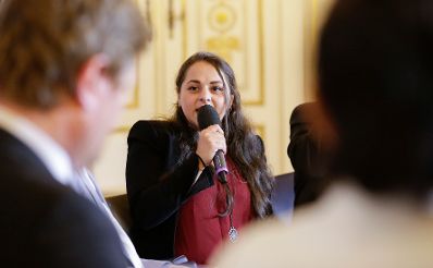 Am 28. September 2016 fand die Auftaktveranstaltung f&uuml;r die Roma Online Dialogplattform statt. Im Bild Irina Spataru Vorstandsmitglied Romano Centro.