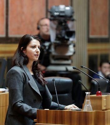 Am 16. November 2016 nahm Staatssekret&auml;rin Muna Duzdar (im Bild) an der Enquete des Bundesrates zum Thema &quot;#DigitaleCourage&quot; teil.