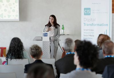 Am 24. April 2017 nahm Staatssekret&auml;rin Muna Duzdar (im Bild) am Symposium zum Thema &quot;Digitale Transformation&quot; an der Technischen Universit&auml;t Wien teil.