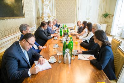 Am 11. Juli 2017 empfing Staatssekret&auml;rin Muna Duzdar den tunesischen Gewerkschaftsbundpr&auml;sidenten Noureddine Taboubi mit seiner Delegation zu einem Arbeitsgespr&auml;ch.