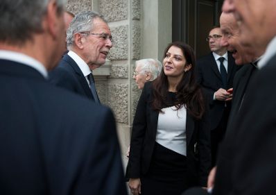 Am 24. Oktober 2017 besuchte Staatssekret&auml;rin Muna Duzdar (r.) den Empfang der evangelischen Kirchen in &Ouml;sterreich anl&auml;sslich &bdquo;500 Jahre Reformation&ldquo; im Wiener Musikverein. Im Bild mit Bundespr&auml;sident Alexander van der Bellen (l.).