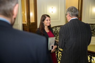 Am 7. November 2017 fand die 2. Runde der Gehaltsverhandlungen &Ouml;ffentlicher Dienst statt. Im Bild Staatssekret&auml;rin Muna Duzdar.