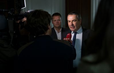 Am 16. November 2017 fand der Abschluss der Gehaltsverhandlungen &Ouml;ffentlicher Dienst statt. Im Bild G&Ouml;D Vorsitzender Norbert Schnedl.