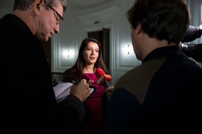 Am 16. November 2017 fand der Abschluss der Gehaltsverhandlungen &Ouml;ffentlicher Dienst statt. Im Bild Staatssekret&auml;rin Muna Duzdar.