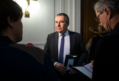 Am 16. November 2017 fand die 4. Runde der Gehaltsverhandlungen &Ouml;ffentlicher Dienst statt. Im Bild G&Ouml;D Vorsitzender Norbert Schnedl.