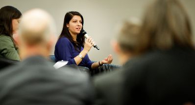 Am 22. November 2017 fand die Er&ouml;ffnung des Kompetenzzentrums f&uuml;r Verwaltungswissenschaften auf dem FH Campus Wien statt. Im Bild Staatssekret&auml;rin Muna Duzdar.