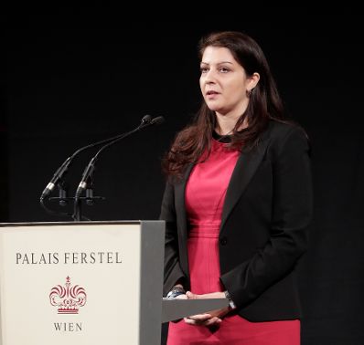 Am 24. November 2017 hielt Staatssekret&auml;rin Muna Duzdar (im Bild) Gru&szlig;worte beim Richtertag 2017 - "Rechtsstaat - zur&uuml;ck in die Zukunft".
