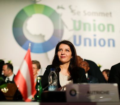 Am 29. November 2017 nahm Staatssekret&auml;rin Muna Duzdar (im Bild) am EU-Afrika Gipfel teil.