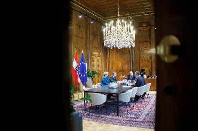 Am 15. Mai 2025 empfing Bundeskanzler Christian Stocker (m.) den nieder&ouml;sterreichischen Landesrat Ludwig Schleritzko (2.v.l.) zu einem Arbeitsgespr&auml;ch.