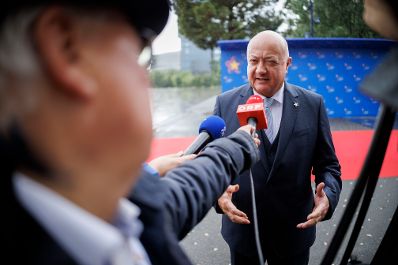 Am 16. Mai 2025 reiste Bundeskanzler Christian Stocker (r.) zu einem Arbeitsbesuch nach Albanien.