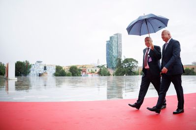Am 16. Mai 2025 reiste Bundeskanzler Christian Stocker (r.) zu einem Arbeitsbesuch nach Albanien.