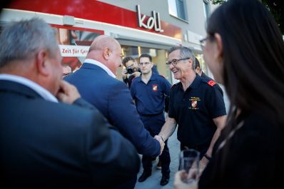 Am 19. August 2025 besuchte Bundeskanzler Christian Stocker (im Bild) die Gemeinde Lanzenkirchen.