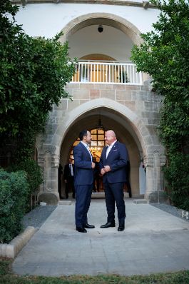 Am 21. August 2025 reiste Bundeskanzler Christian Stocker (m.r.) zu einem mehrt&auml;gigen Arbeitsbesuch nach Zypern. Im Bild mit dem Pr&auml;sidenten von Zypern, Nikos Christodoulidis (m.l.).