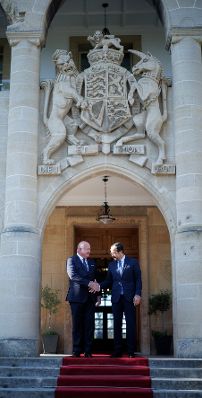 Am 21. August 2025 reiste Bundeskanzler Christian Stocker (l.) zu einem mehrt&auml;gigen Arbeitsbesuch nach Zypern. Im Bild mit dem Pr&auml;sidenten von Zypern, Nikos Christodoulidis (r.).