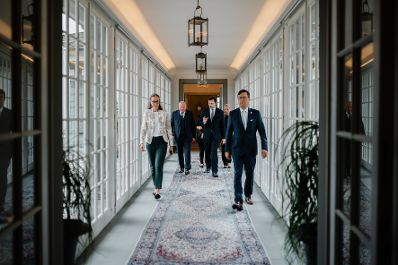 Am 28. August 2025 reiste Bundeskanzler Christian Stocker (2.v.l.) zu einem Arbeitsbesuch in die Schweiz.