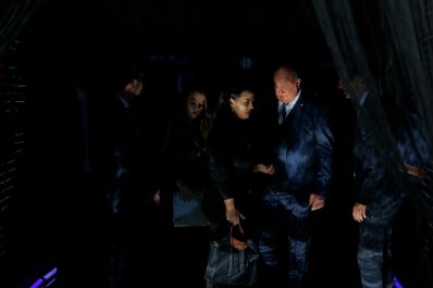 Am 18. September 2025 nahm Bundeskanzler Christian Stocker (2.v.r.) an der Durchschlagsfeier des Erkundungsstollen vom Brenner Basistunnel an der Grenze zwischen &Ouml;sterreich und Italien teil.