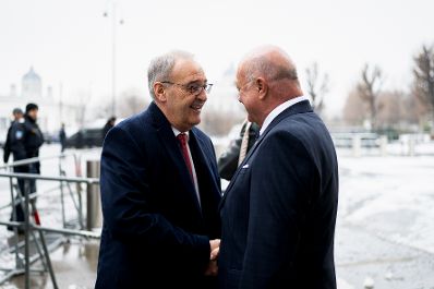 Am 15. J&auml;nner 2026 empfing Bundeskanzler Christian Stocker (r.) den Bundespr&auml;sidenten der Schweiz Guy Parmelin (l.) zu einem Arbeitsgespr&auml;ch.