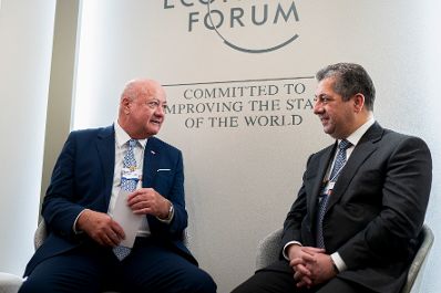 Am 20. J&auml;nner 2026 nahm Bundeskanzler Christian Stocker (l.) am Weltwirtschaftsforum in Davos teil.