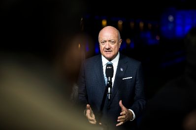 Am 12. Februar 2026 nahm Bundeskanzler Christian Stocker am Informellen Gipfel der EU-Staats- und Regierungschefs teil. Im Bild beim Doorstep.