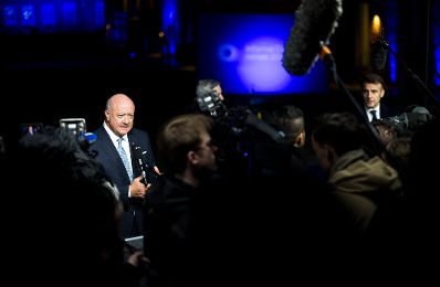 Am 12. Februar 2026 nahm Bundeskanzler Christian Stocker am Informellen Gipfel der EU-Staats- und Regierungschefs teil. Im Bild beim Doorstep.