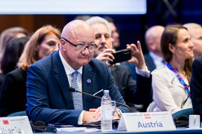 Am 28. April 2026 reiste Bundeskanzler Christian Stocker zu einem Arbeitsbesuch nach Dubrovnik. Im Bild beim &bdquo;Three Seas Summit&ldquo;.