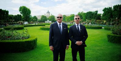 Am 21. Mai 2026 empfing Bundeskanzler Christian Stocker (l.) den Premierminister von Ungarn Peter Magyar (r.) zu einem Arbeitsbesuch im Bundeskanzleramt.