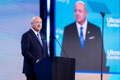 Am 25. Juni 2026 nahm Bundeskanzler Christian Stocker (im Bild) an der Ukraine Recovery Konferenz in Danzig teil.