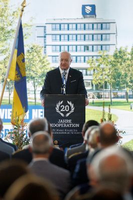 Am 26. Juni 2026 nahm Bundeskanzler Christian Stocker (im Bild) an der Sponsionsfeier &amp; 20 Jahre Sicherheitskooperation Feier teil.