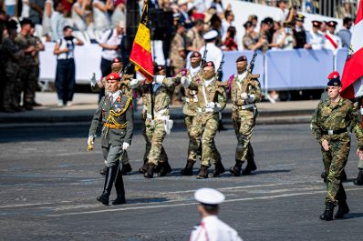 Am 13. Juli 2026 reiste Bundeskanzler Christian Stocker zu einem mehrt&auml;gigen Arbeitsbesuch nach Paris. Im Bild beim Besuch der Milit&auml;rparade anl&auml;sslich des franz&ouml;sischen Nationalfeiertags.