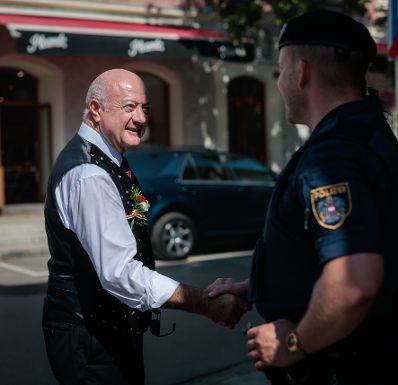 Am 30. Juli 2026 besuchte Bundeskanzler Christian Stocker (l.) im Rahmen seines Bundesl&auml;ndertages in K&auml;rnten den Villacher Kirchtag.