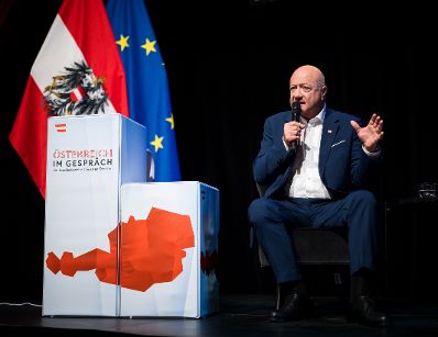 Am 4. August 2026 lud Bundeskanzler Christian Stocker (im Bild) zur Veranstaltung "&Ouml;sterreich im Gespr&auml;ch" in Graz.
